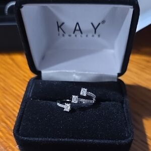 Kay Jewelers Silver Ring with Clear Stones